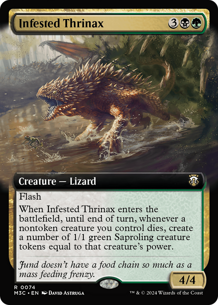 Infested Thrinax (Extended Art) (Ripple Foil) [Modern Horizons 3 Commander] | Black Swamp Games