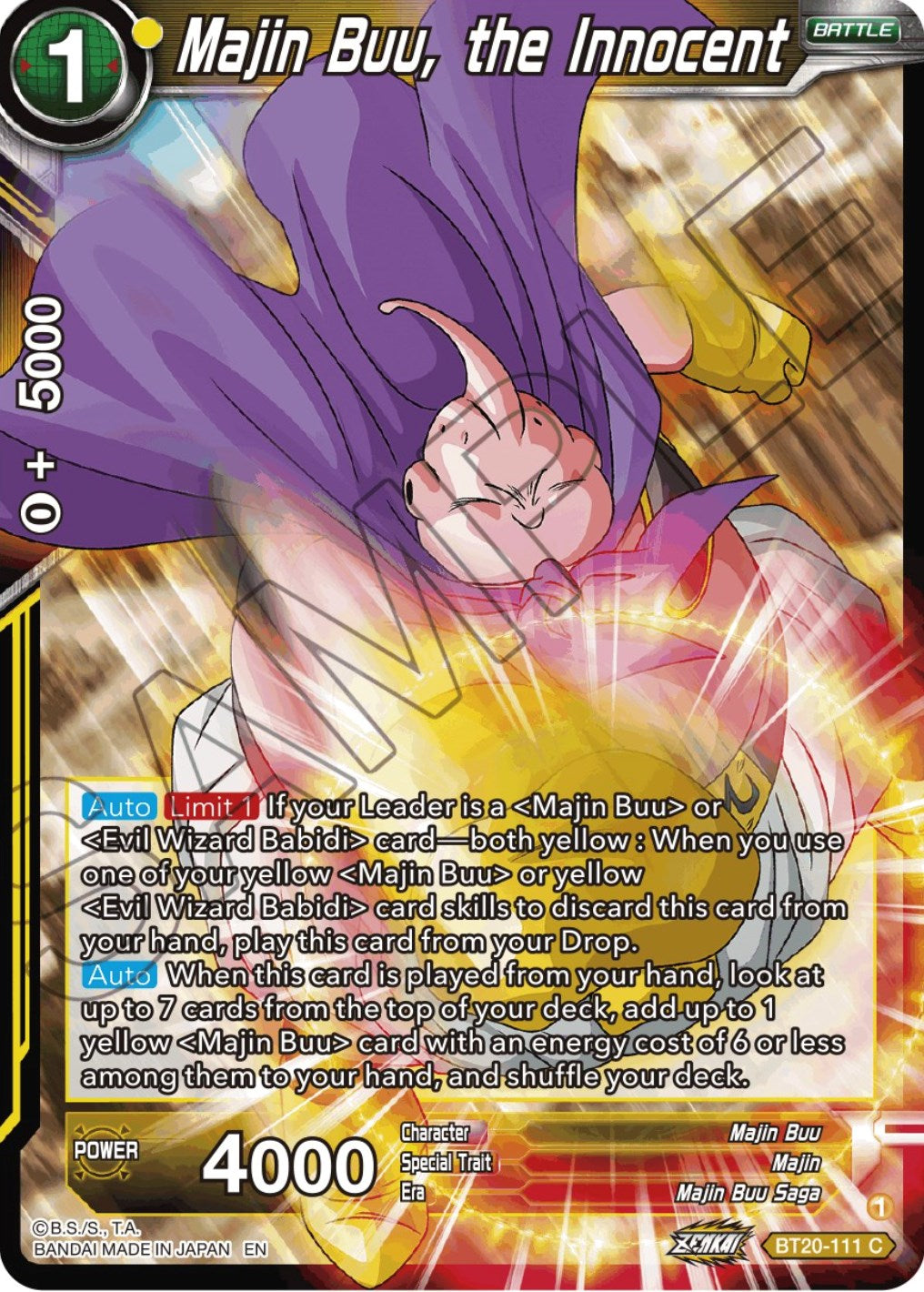 Majin Buu, the Innocent (BT20-111) [Power Absorbed] | Black Swamp Games