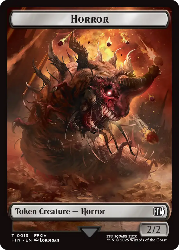 Hero (0006) // Horror (0013) Double-Sided Token [FINAL FANTASY Tokens] | Black Swamp Games