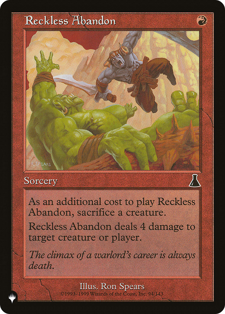 Reckless Abandon [The List Reprints] | Black Swamp Games