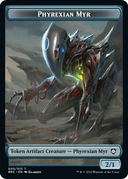 Scrap // Phyrexian Myr Double-Sided Token [The Brothers' War Commander Tokens] | Black Swamp Games