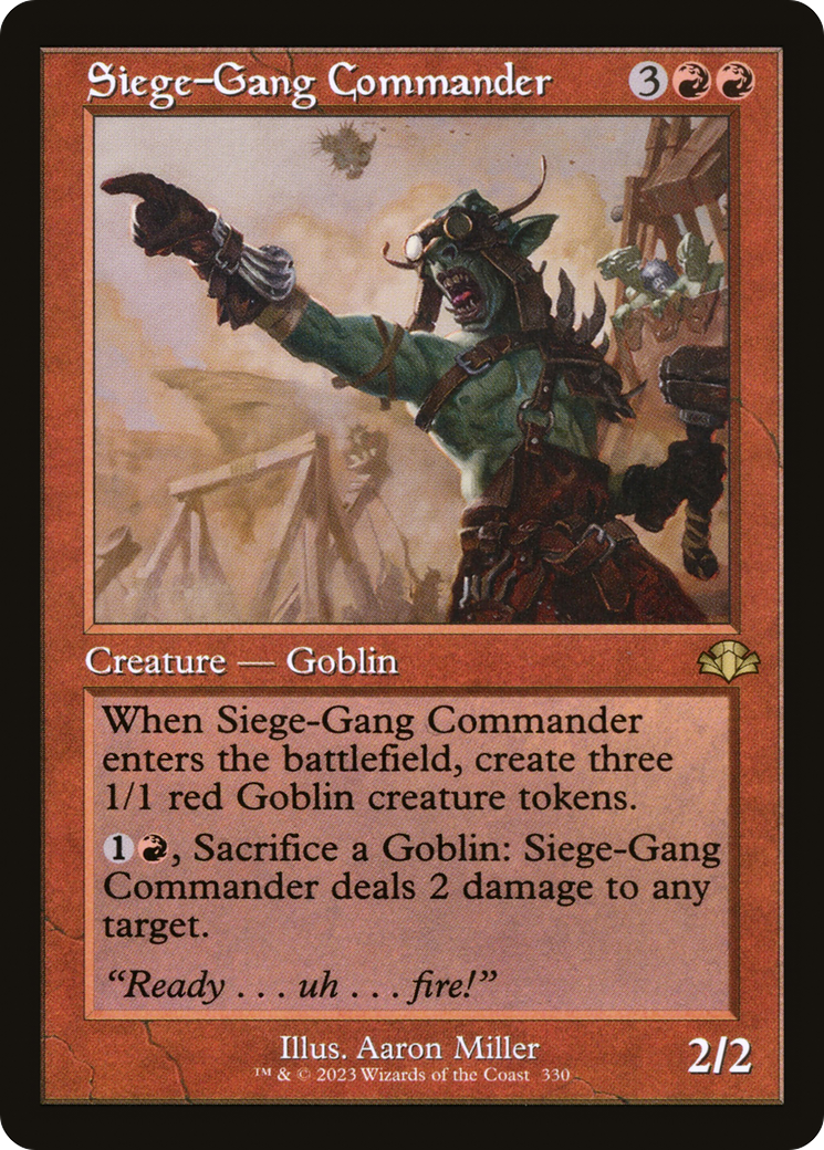 Siege-Gang Commander (Retro) [Dominaria Remastered] | Black Swamp Games