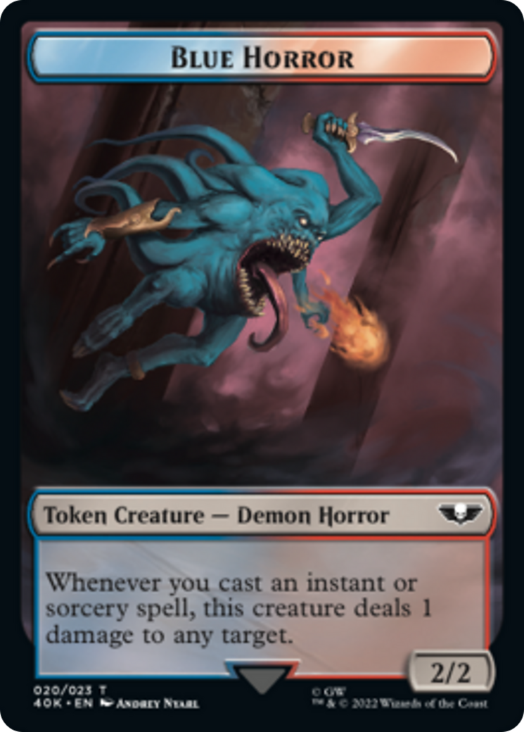 Spawn // Blue Horror Double-Sided (Surge Foil) [Warhammer 40,000 Tokens] | Black Swamp Games