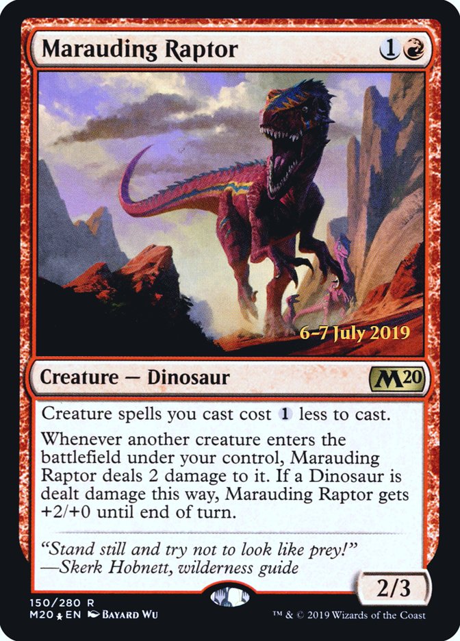 Marauding Raptor [Core Set 2020 Prerelease Promos] | Black Swamp Games