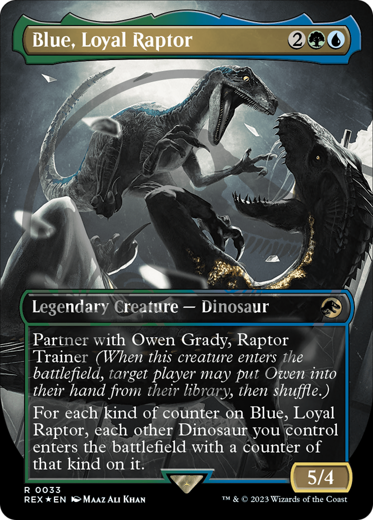 Blue, Loyal Raptor (Emblem) (Borderless) [Jurassic World Collection Tokens] | Black Swamp Games