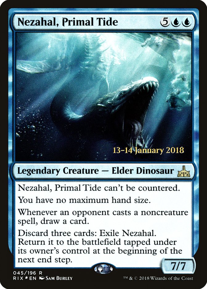 Nezahal, Primal Tide [Rivals of Ixalan Prerelease Promos] | Black Swamp Games
