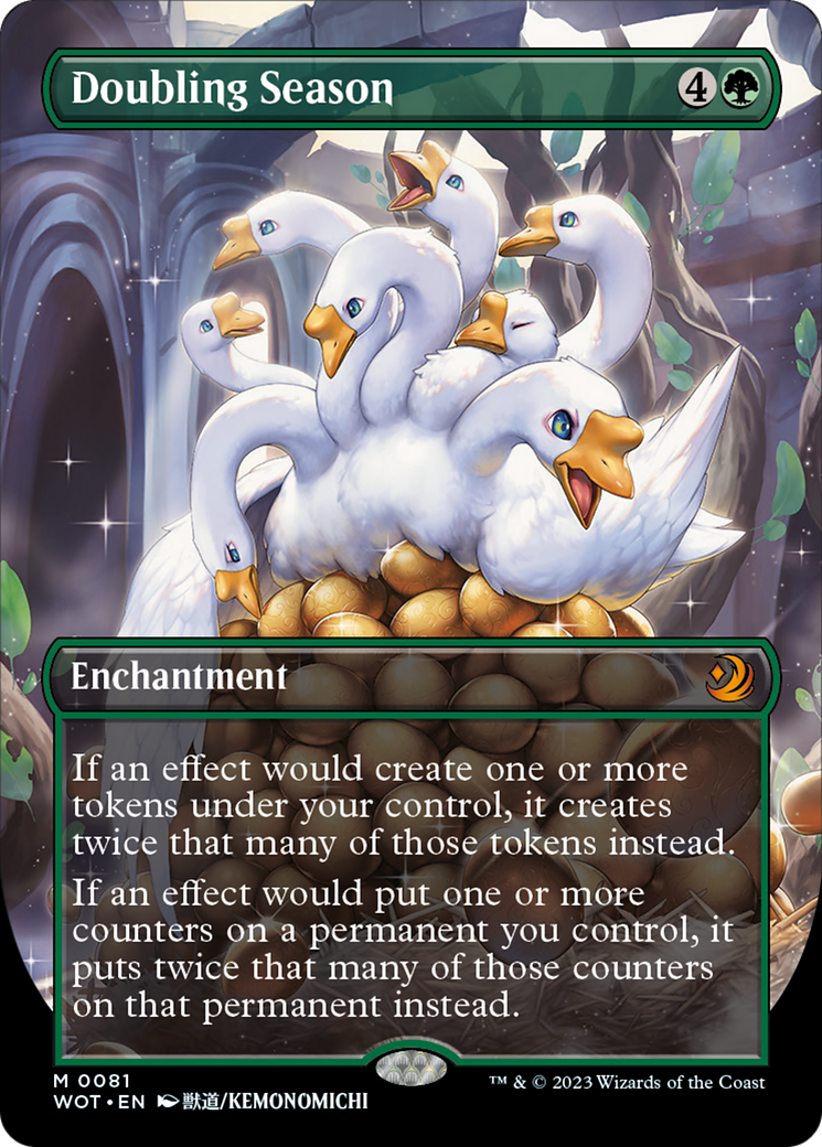 Doubling Season (Anime Borderless) [Wilds of Eldraine: Enchanting Tales] | Black Swamp Games