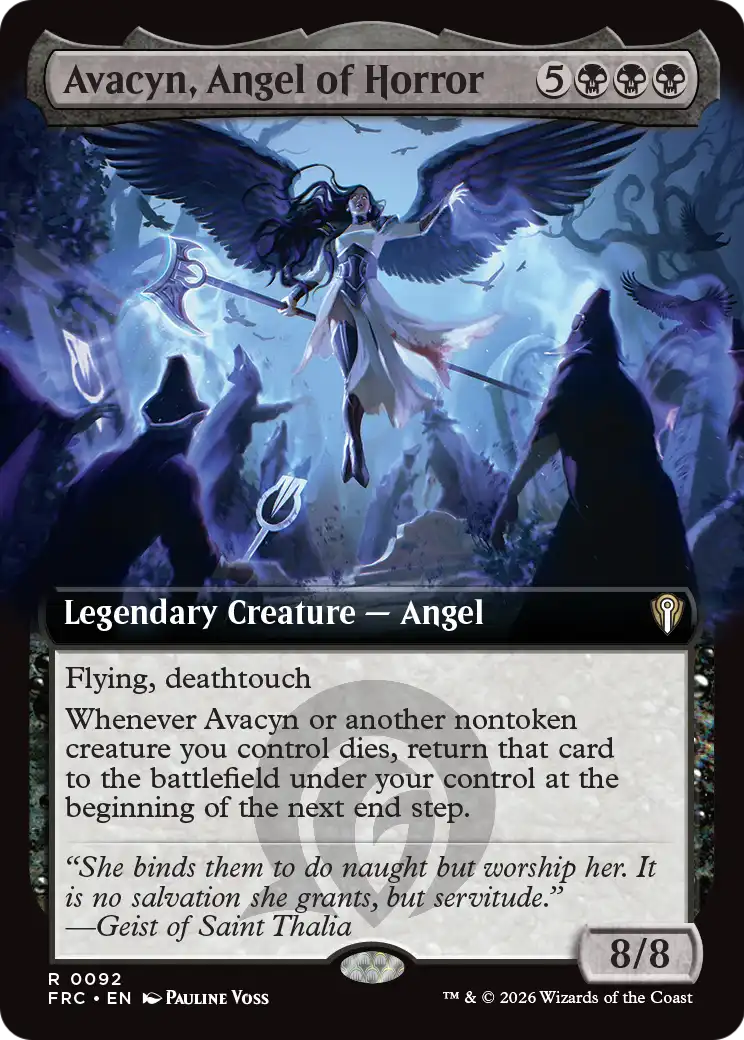 Avacyn, Angel of Horror (Extended Art) [Reality Fracture Commander] | Black Swamp Games
