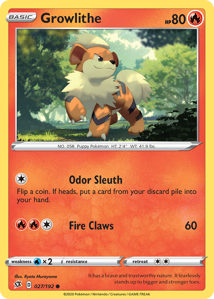 Growlithe (027/192) [Sword & Shield: Rebel Clash] | Black Swamp Games