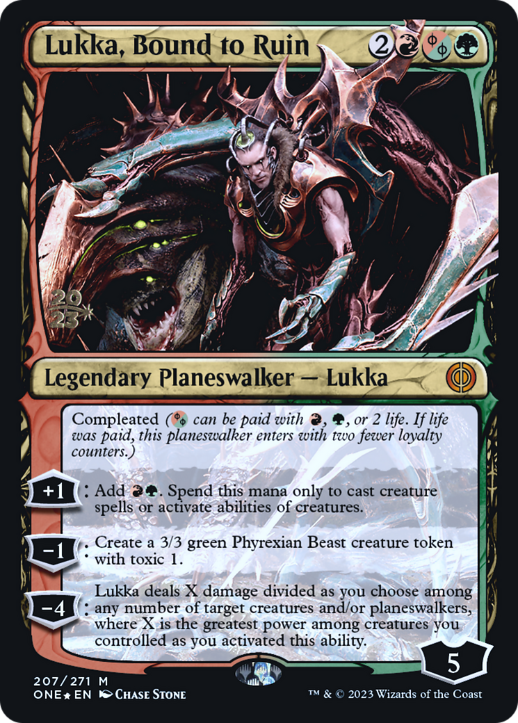 Lukka, Bound to Ruin [Phyrexia: All Will Be One Prerelease Promos] | Black Swamp Games