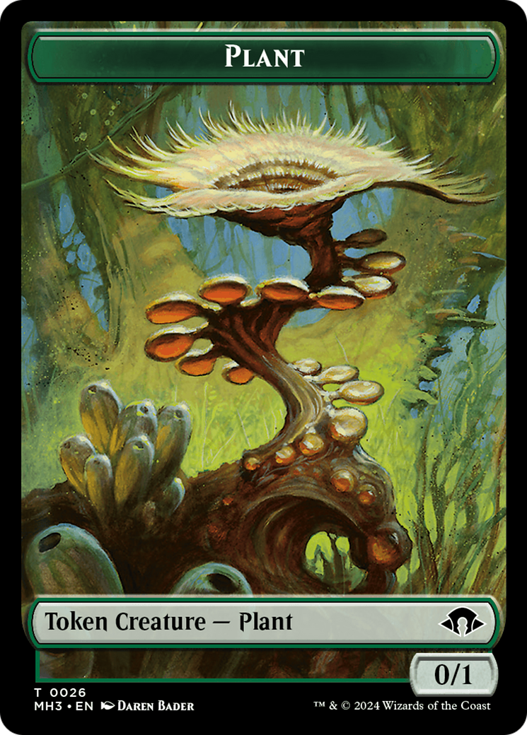 Plant (Ripple Foil) // Zombie Double-Sided Token [Modern Horizons 3 Tokens] | Black Swamp Games