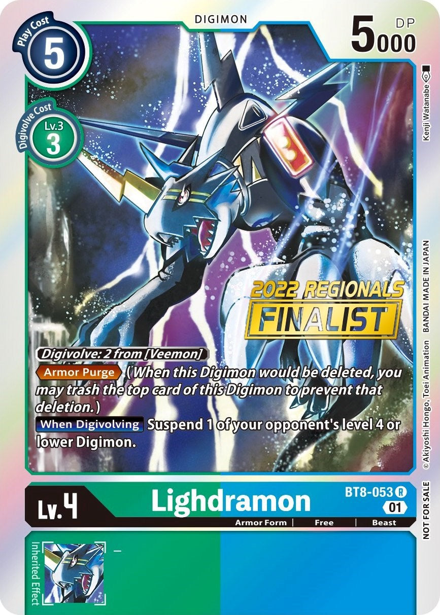 Lighdramon [BT8-053] (2022 Championship Offline Regional) (Online Finalist) [New Awakening Promos] | Black Swamp Games