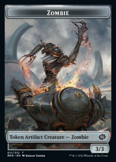 Powerstone // Zombie Double-Sided Token [The Brothers' War Tokens] | Black Swamp Games