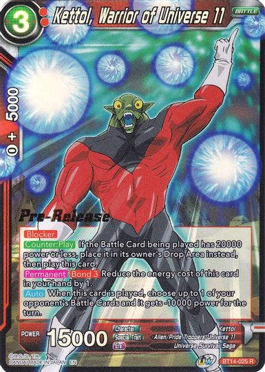 Kettol, Warrior of Universe 11 (BT14-025) [Cross Spirits Prerelease Promos] | Black Swamp Games