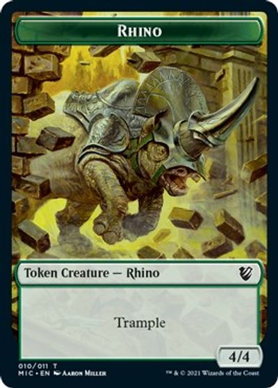 Rhino // Wolf Double-Sided Token [Innistrad: Midnight Hunt Commander Tokens] | Black Swamp Games