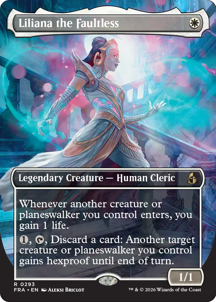 Liliana the Faultless (Borderless) [Reality Fracture] | Black Swamp Games