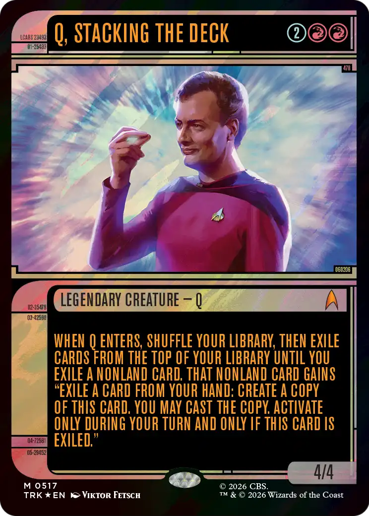 Q, Stacking the Deck (Showcase) (Surge Foil) [Star Trek] | Black Swamp Games