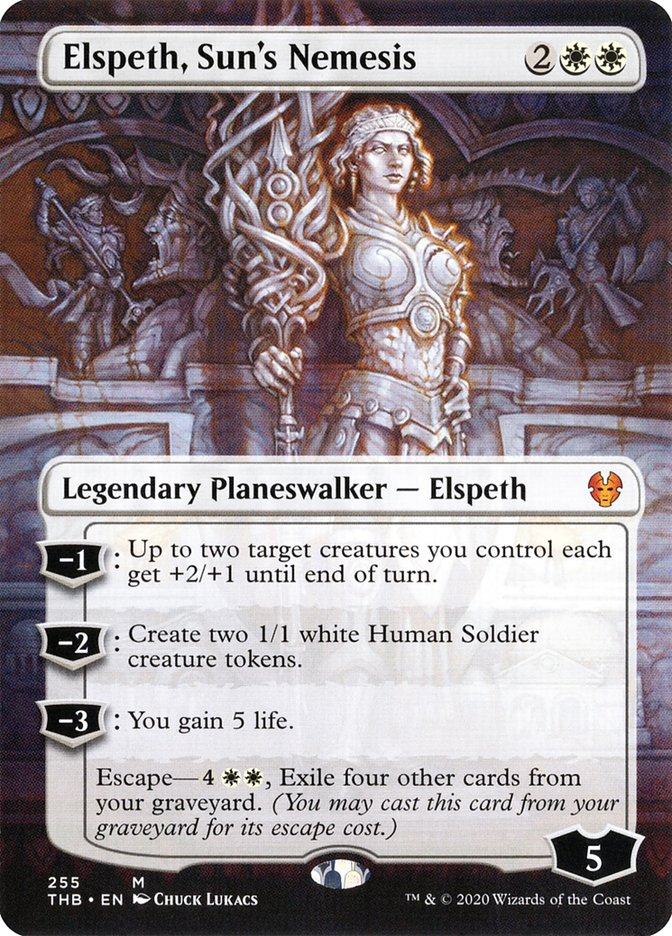 Elspeth, Sun's Nemesis (Borderless) [Theros Beyond Death] | Black Swamp Games