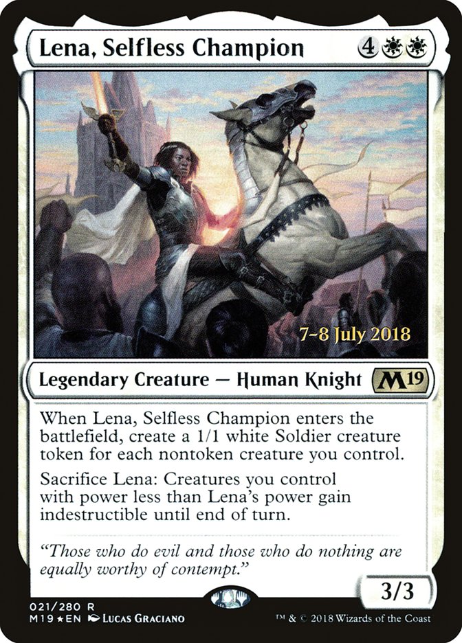 Lena, Selfless Champion [Core Set 2019 Prerelease Promos] | Black Swamp Games
