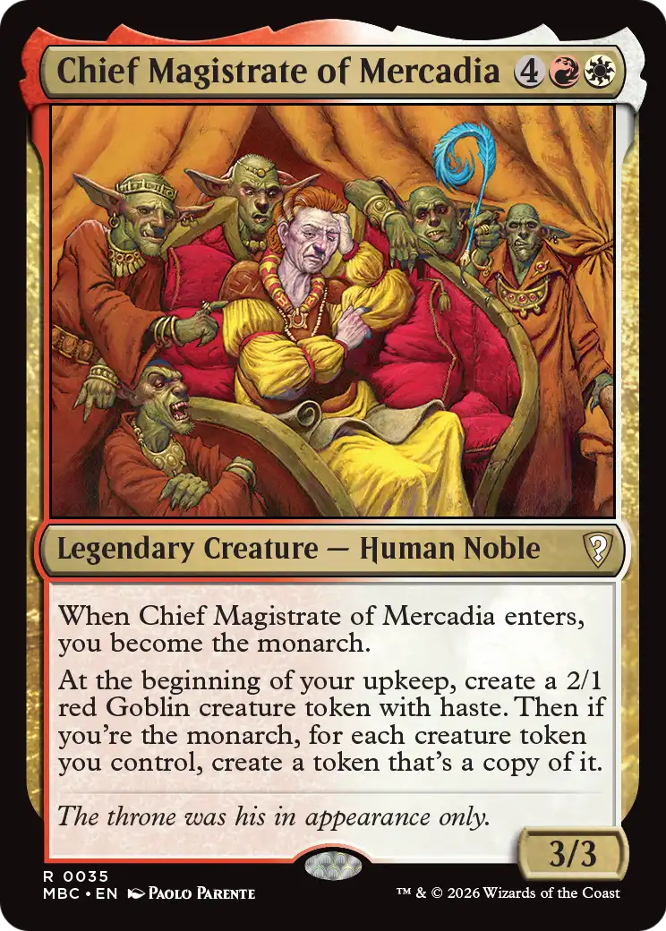 Chief Magistrate of Mercadia [Mystery Booster: Commander Edition] | Black Swamp Games