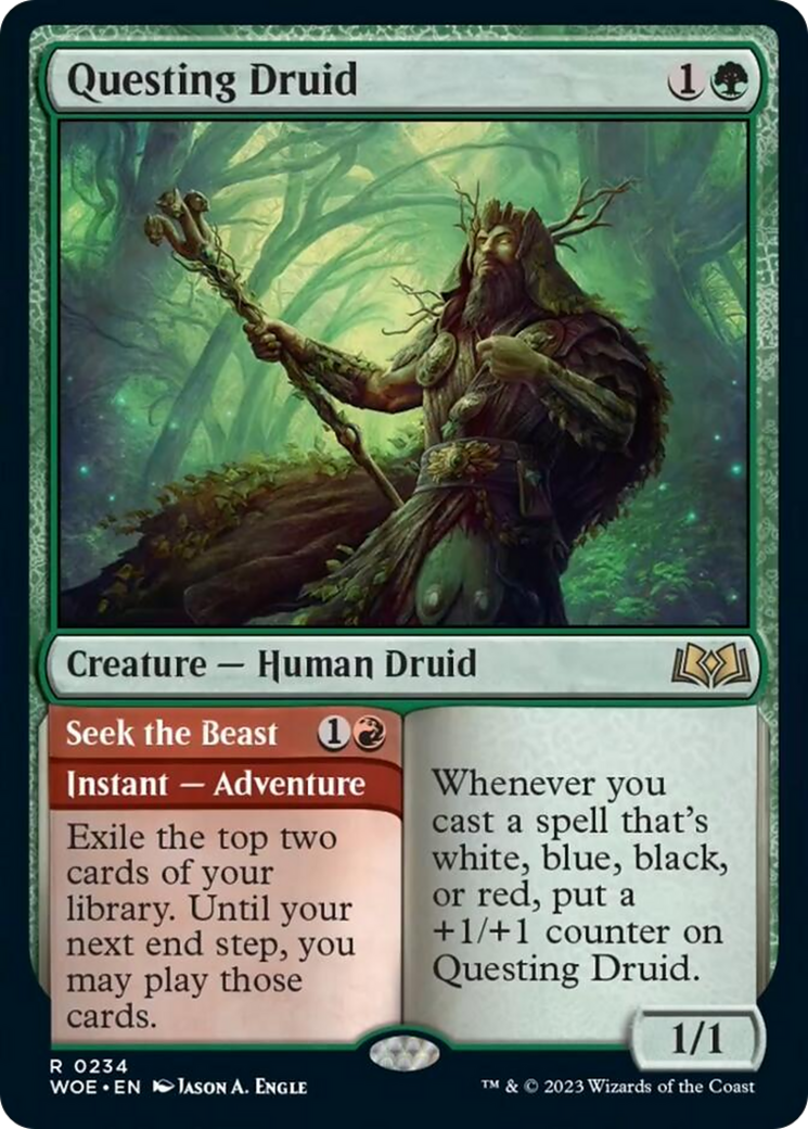 Questing Druid // Seek the Beast [Wilds of Eldraine] | Black Swamp Games