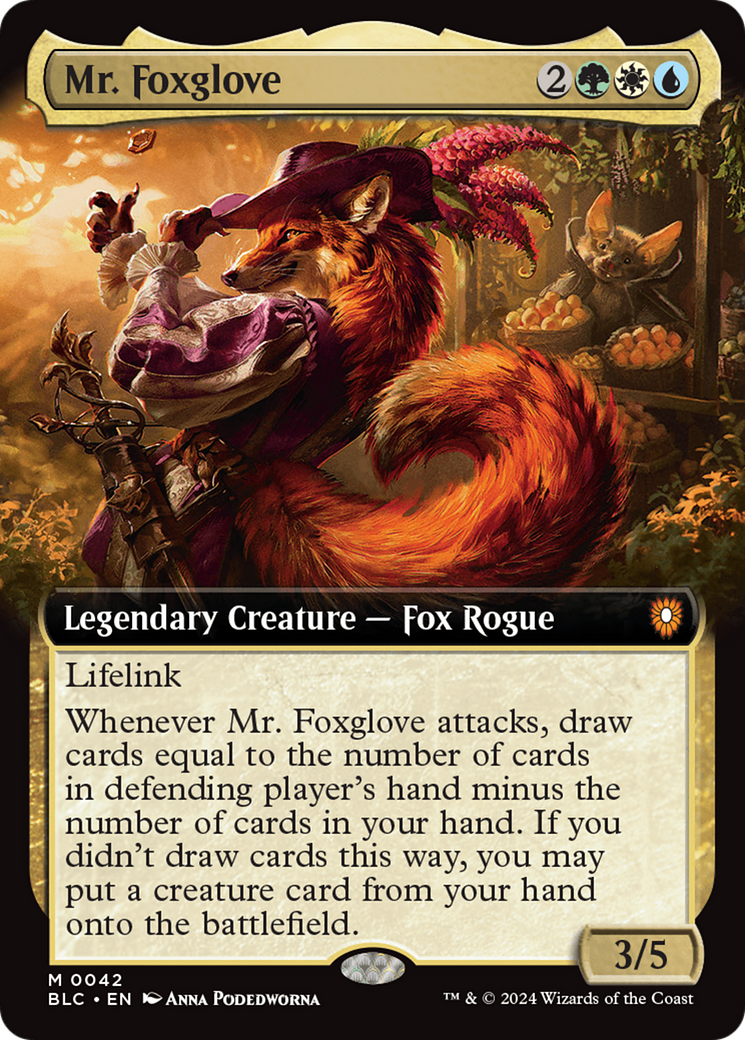 Mr. Foxglove (Extended Art) [Bloomburrow Commander] | Black Swamp Games