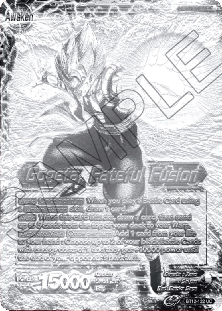 Son Goku & Vegeta // Gogeta, Fateful Fusion (2021 Championship Top 16) (Metal Silver Foil) (BT12-122) [Tournament Promotion Cards] | Black Swamp Games