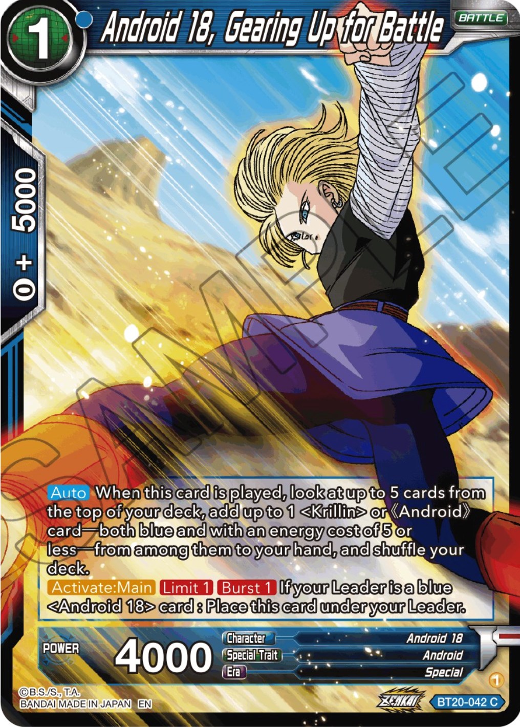 Android 18, Gearing Up for Battle (BT20-042) [Power Absorbed] | Black Swamp Games