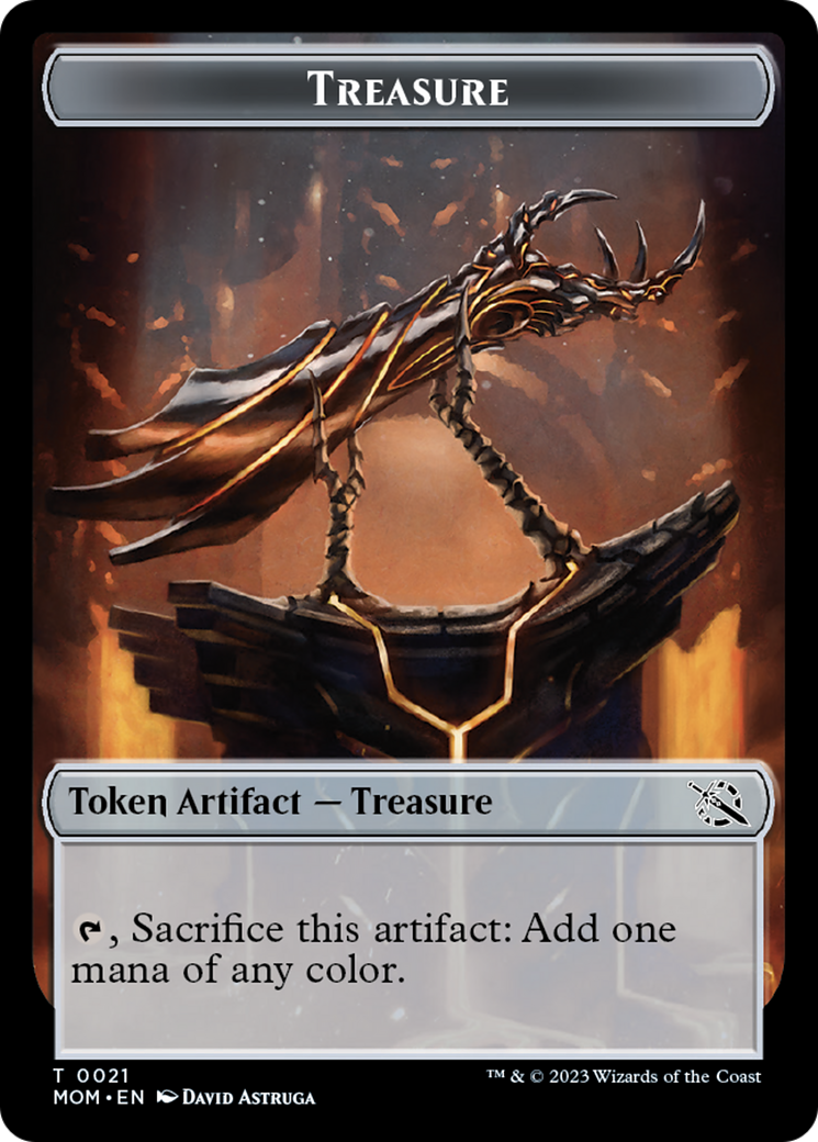 Treasure (21) // Dinosaur Double-Sided Token [March of the Machine Tokens] | Black Swamp Games