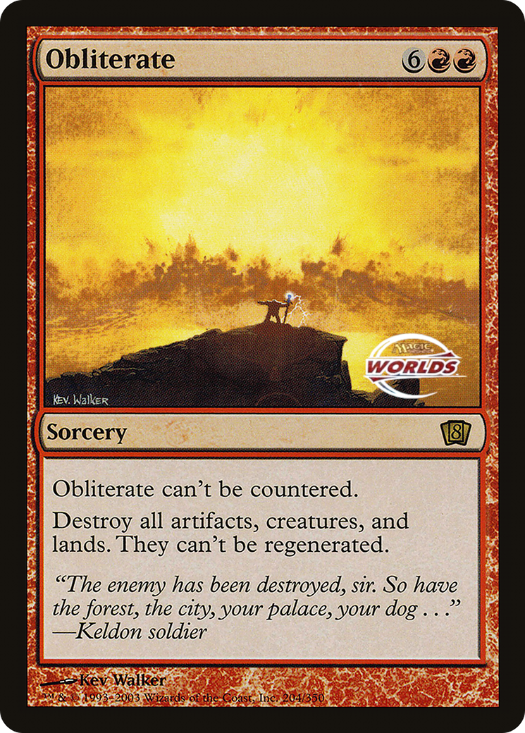 Obliterate (World Championship 2003) [Oversize Cards] | Black Swamp Games