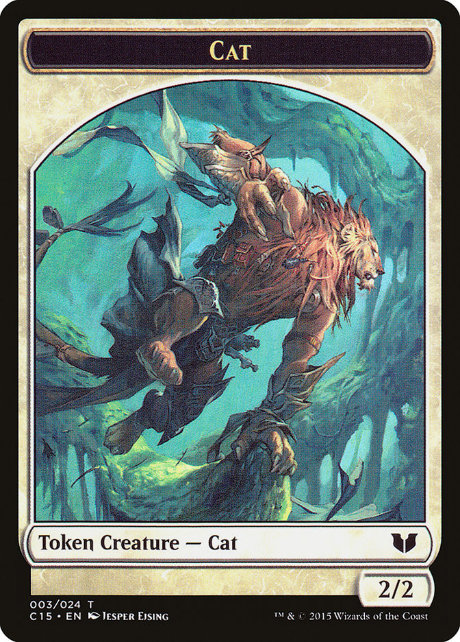 Spirit (023) // Cat Double-Sided Token [Commander 2015 Tokens] | Black Swamp Games