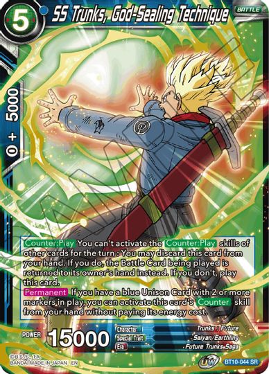 SS Trunks, God-Sealing Technique (Event Pack 08) (BT10-044) [Tournament Promotion Cards] | Black Swamp Games