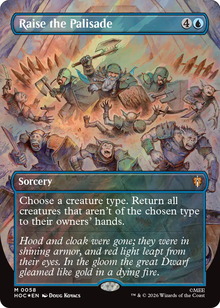 Raise the Palisade (Borderless) (Surge Foil) [The Hobbit: Eternal-Legal] | Black Swamp Games