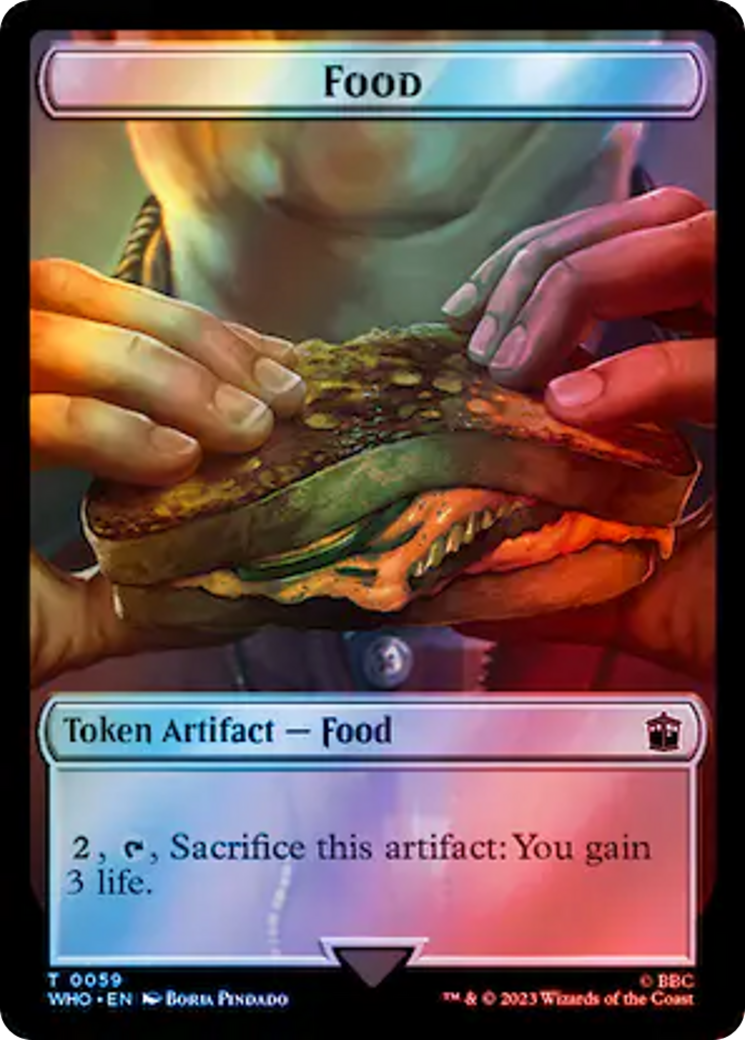 Human (0037) // Food (0059) Double-Sided Token (Surge Foil) [Doctor Who Tokens] | Black Swamp Games