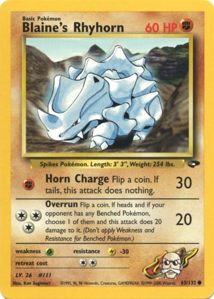 Blaine's Rhyhorn (65/132) [Gym Challenge Unlimited] | Black Swamp Games