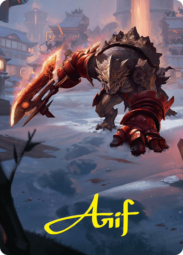 Searslicer Goblin Art Card (39/54) (Gold-Stamped Signature) [Foundations Art Series] | Black Swamp Games