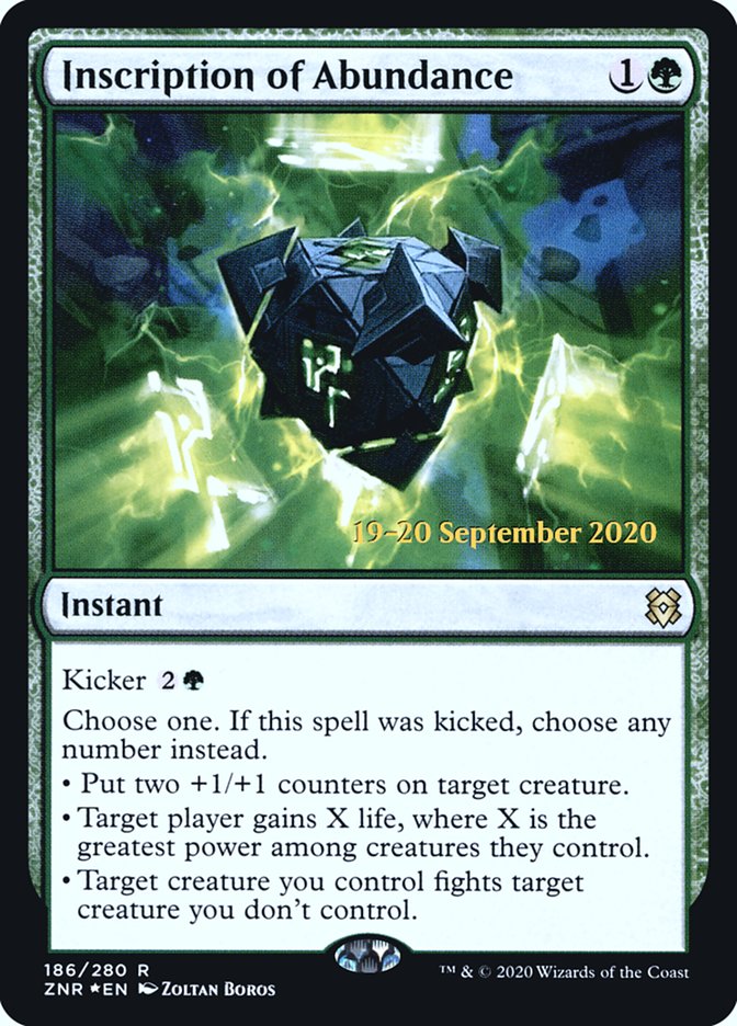 Inscription of Abundance [Zendikar Rising Prerelease Promos] | Black Swamp Games