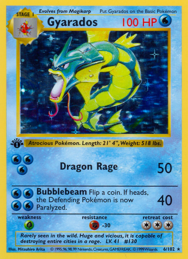 Gyarados (6/102) (Shadowless) [Base Set 1st Edition] | Black Swamp Games