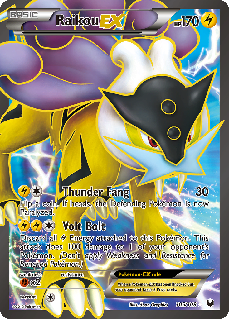 Raikou EX (105/108) [Black & White: Dark Explorers] | Black Swamp Games