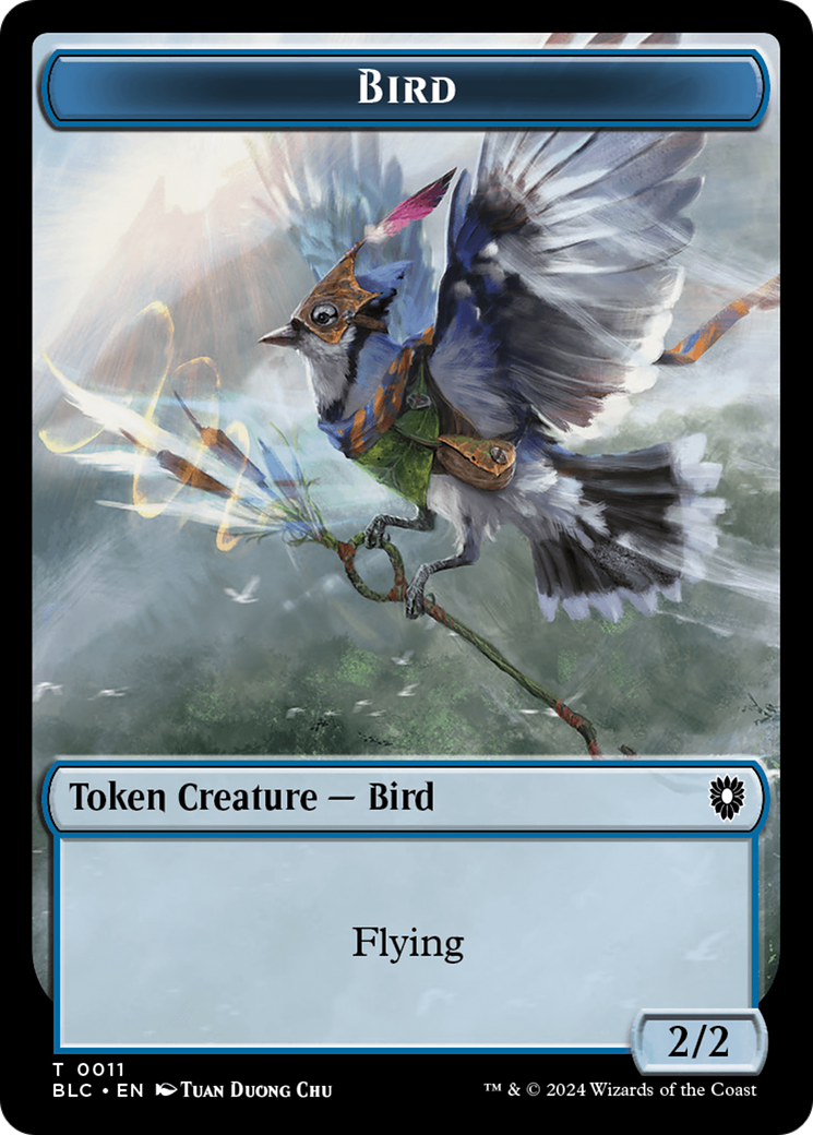Bird (011) // Fish Double-Sided Token [Bloomburrow Commander Tokens] | Black Swamp Games