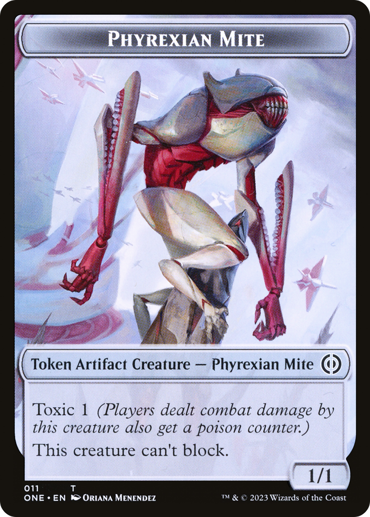 Phyrexian Mite (011) // Phyrexian Germ Double-Sided Token [Phyrexia: All Will Be One Commander Tokens] | Black Swamp Games