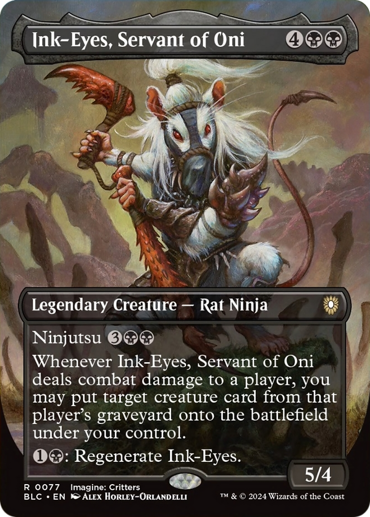 Ink-Eyes, Servant of Oni (Borderless) [Bloomburrow Commander] | Black Swamp Games