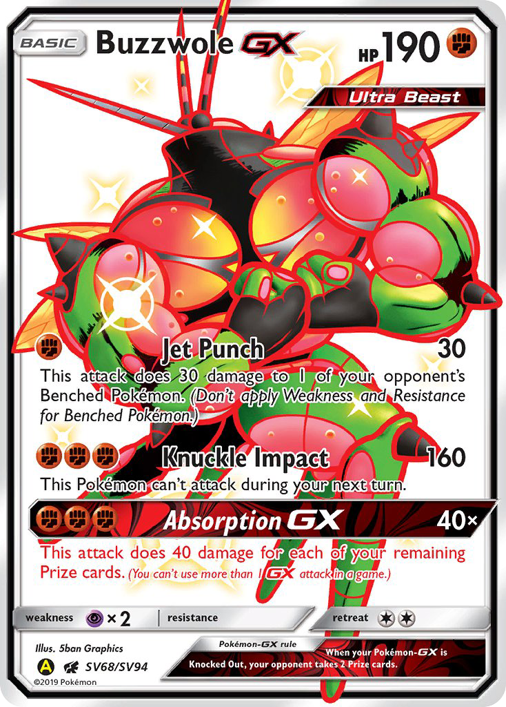 Buzzwole GX (SV68/SV94) [Sun & Moon: Hidden Fates - Shiny Vault] | Black Swamp Games