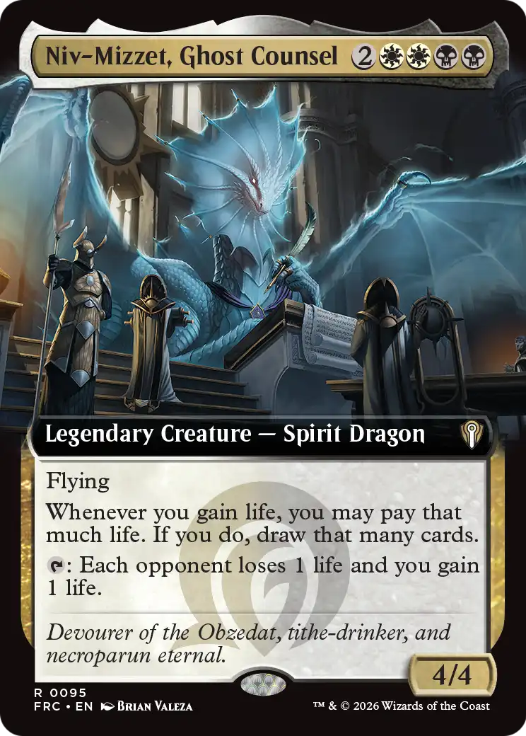 Niv-Mizzet, Ghost Counsel (Extended Art) [Reality Fracture Commander] | Black Swamp Games