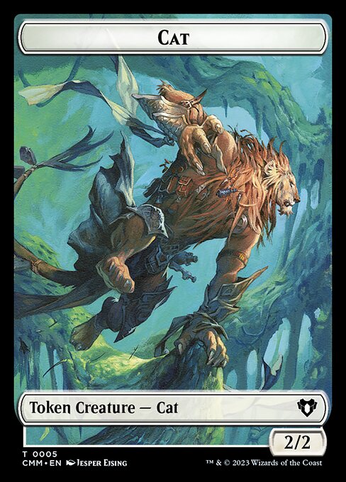 Spirit (0010) // Cat (0005) Double-Sided Token [Commander Masters Tokens] | Black Swamp Games
