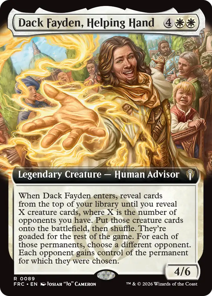 Dack Fayden, Helping Hand (Extended Art) [Reality Fracture Commander] | Black Swamp Games