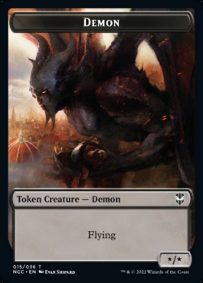 Demon // Copy Double-Sided Token [Streets of New Capenna Commander Tokens] | Black Swamp Games