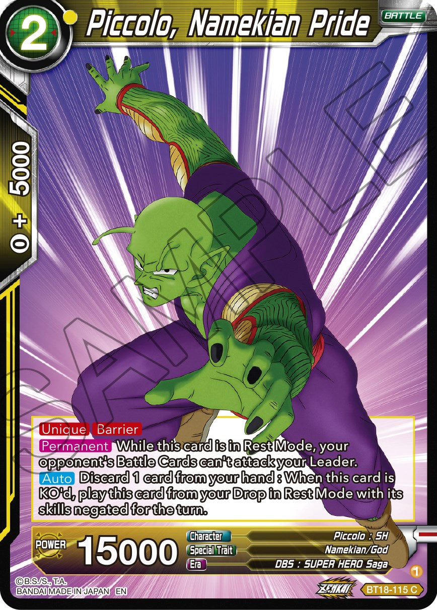 Piccolo, Namekian Pride (BT18-115) [Dawn of the Z-Legends] | Black Swamp Games