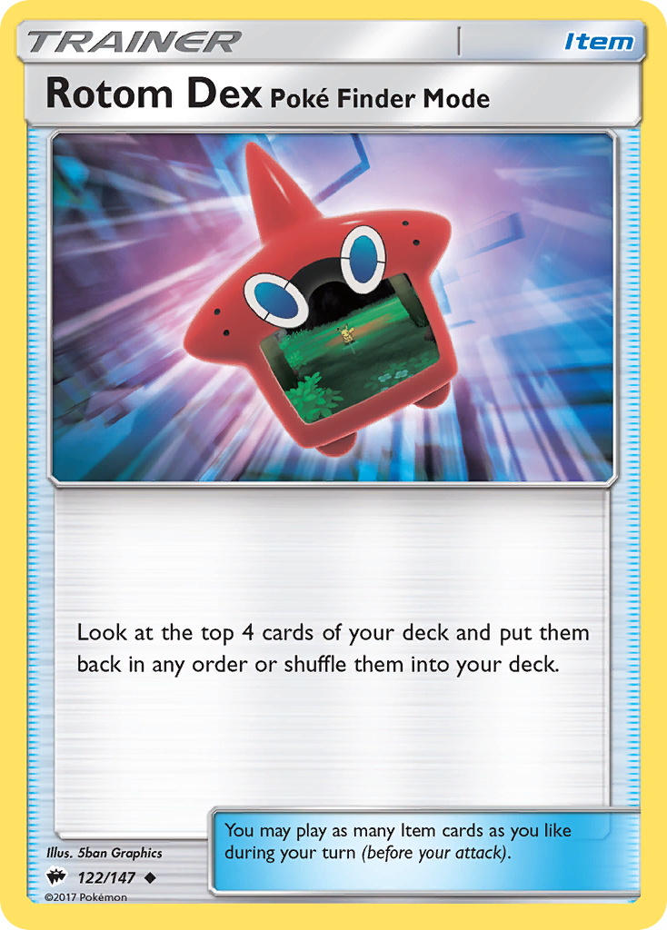 Rotom Dex Poke Finder Mode (122/147) [Sun & Moon: Burning Shadows] | Black Swamp Games