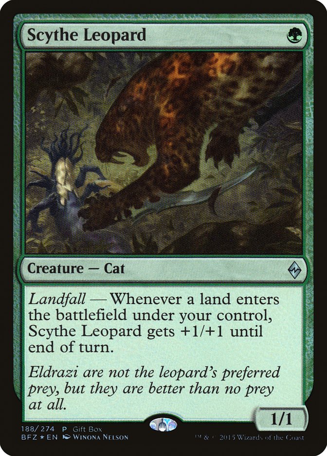 Scythe Leopard (Gift Box) [Battle for Zendikar Promos] | Black Swamp Games